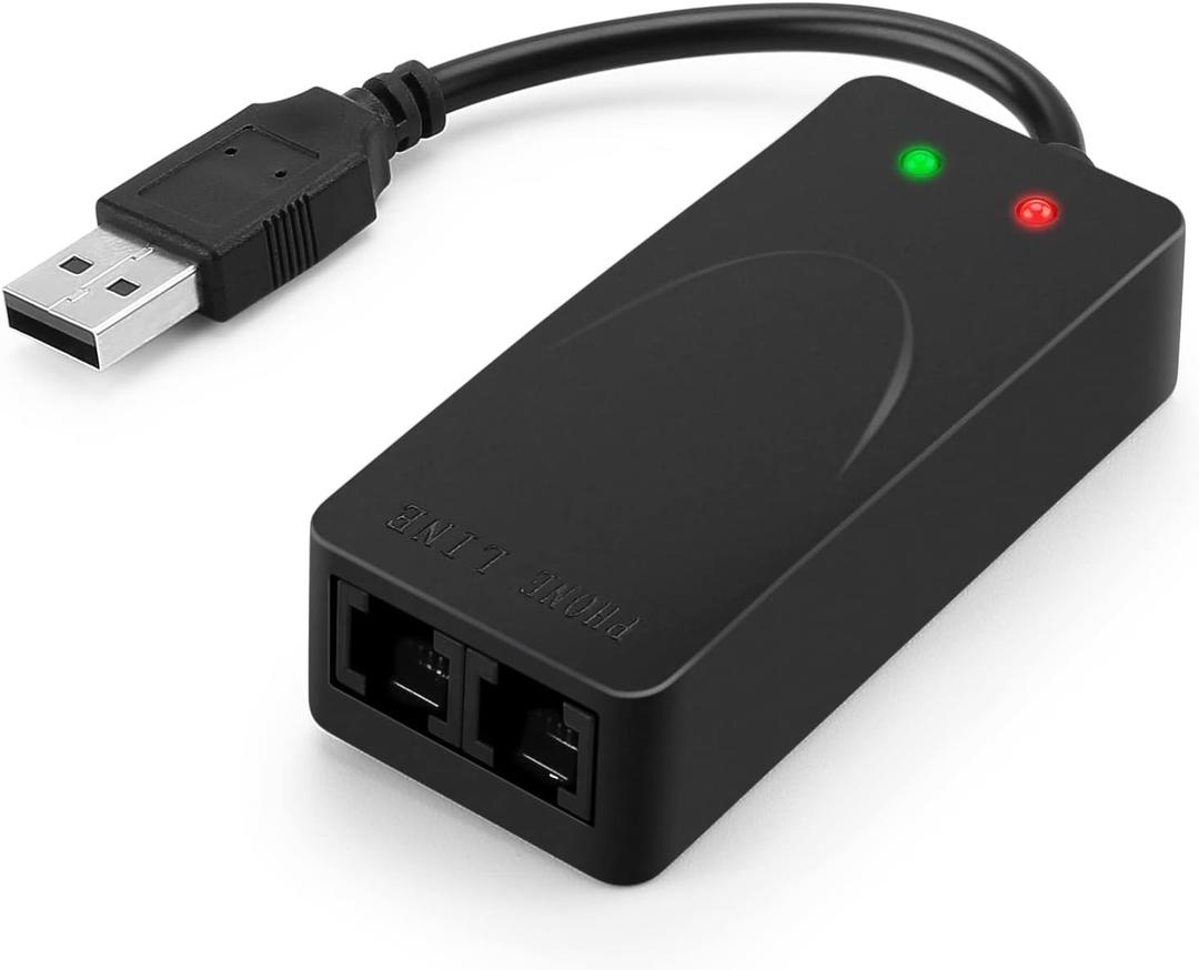 AGPtek External USB 2.0 3 in 1 Data Voice Dial Up Modem 56K V.92 V.90 CX93010 WIN7 Receive Send Fax on Computer with RJ11 Cable