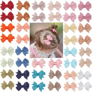 CLLOT Hair Clips for Girls - 42PCS Fully Lined Hair Bows Alligator Clips for Toddlers, Infants, Kids, 21 Color Pairs