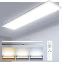 zemty LED Flat Panel Light with Remote 31.4x9.8 Inch, 36W 3800LM 3000K-6000K Color Temperature, Dimmable Flush Mount Ceiling Light Fixture for Kitchen Bedroom Garage (White)