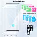 Galaxy S23 Ultra Screen Protector, 3 Pack Tempered Glass Screen Protector3+1 Pack1 Pack Camera Lens Protector, 9H Hardness Tempered Glass Screen Protector for Samsung Galaxy S23 Ultra