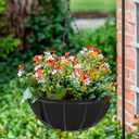 HKZ Hanging Planter Basket Liners - 6 Pack 14 Inch Round Fabric Liners for Hanging Baskets, Replacement Coco Fiber Liner, Durable Non-Woven Liners for Hanging Baskets Planters Flowers, Plants (Black)