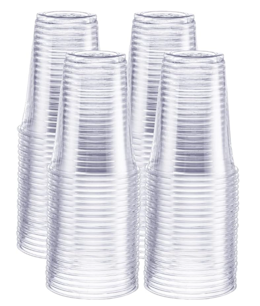 GUSTO [16 oz. - 100 Pack] Crystal PET Clear Plastic Cups for Party - Ideal for Cold Beverages, Smoothies, and Parties-(Formerly Comfy Package)