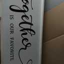 YWJKWLGS Together Is My Favorite Place to Be Sign Master Bedroom Wall Decor Above Bed 40x15 Inch Love Quotes Wall Art Large Rustic Modern Wood Framed for Couplesn (White)