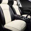 Front Leather Car Seat Covers – Waterproof, Universal Fit for Most Trucks, Jeep, Van, SUV, Pickup, Sedan, Airbag Compatible, Luxury Seat Protectors with Storage Pocket