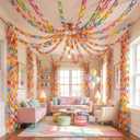 600 Sheets Felt Chain Strip with Adhesive Dot, Reusable Colorful Paper Chain 1 x 4 Inch Garland Strip for Home Birthday Wedding Party Decorations DIY Crafts Supplies(Macaron Color)