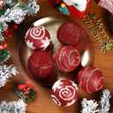 3.15" Large Christmas Ball Ornaments Glitter Shatterproof Ornaments for Christmas Tree Large Sequin Plastic Hanging Big Christmas Ball Ornaments, 6Pcs 80mm (Red)