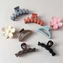 8PCS Hair Clips for Women, Flower Claw Clips for Thick Hair, Non-Slip Hair Accessories with Multi-Styles, Different Color Hair Claw Clips and Variety Pack, Ideal for Girls