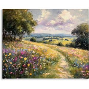 'Peaceful Path Through Meadow'| Canvas Art | Stupell Industries | 40 x 30 Inches, Easy to Hang and Sturdy, Made in USA, by Petal Prints Design