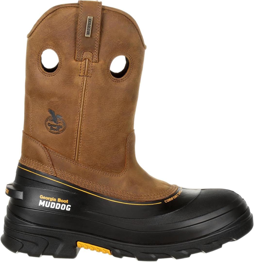 Georgia Boot Muddog Steel Toe Waterproof Wellington (11, Barracuda Gold)