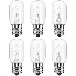 Microwave Light Bulb for Under Range Hood Appliance Refrigerator T8 40 Watt 125V E17 Intermediate Base Warm White Replacement Bulb for 8206232A, 1890433, AP4512653, WB25X10030 Pack of 6