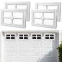 4 Pcs 21"×14" Garage Door Windows, Replacement Vinyl Windows Inserts Kit with UV Resistant Resin Glass, Window Inserts for Exterior Garage Doors