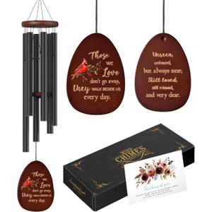 Cardinal Standing on Mistletoe Memorial Wind Chimes for Outside,Sympathy Wind Chimes for Loss of Loved One Mother Father,Cardinal Gifts & Sympathy Gift for Bereavement,Condolence,Funeral