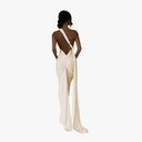 Women's Sexy One Shoulder Backless Maxi Dress Elegant Ruched O Ring Sleeveless Evening Dress Long Gown Cocktail Dress Size S