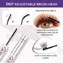 GAQQI Lash Cluster Glue, Lash Bond and Seal Waterproof, Bond & Seal Eyelash Glue for Clusters, Eyelash Adhesive Black Long-Lasting 72H, Latex-Free5ml+5ml