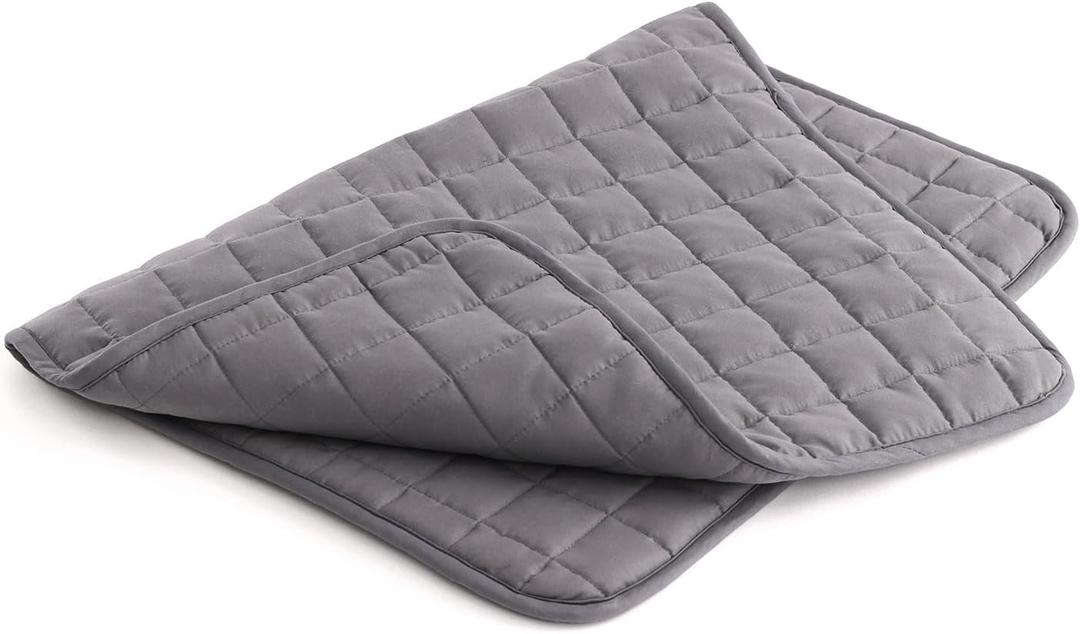 YnM Portable Weighted Lap Blanket for Adults, Perfect for Relaxation, Lounging, Napping, Sleeping & Travel(29x24 Inches, 7 Pounds, Dark Grey)
