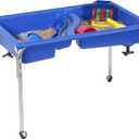 Children's Factory Neptune 24" Large Sensory Table, Sandbox with Lid, Water Table for Kids Blue