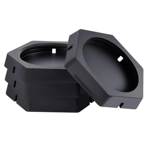 VEVOR RV Leveling Pads, 4-Pack Rubber Trailer Jack Pads, Each with 5000 lbs Capacity, Jack Stabilizer Pad with Large Surface Area, Ideal for 10" Round Jack Feet, 5th Wheels Class A/C Motorhomes Camper
