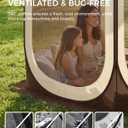 12x12 FT Pop-Up Screen Tent, Portable Screen Room Canopy with Zipper Doors for Patio, Backyard, Deck & Outdoor Activities, Brown