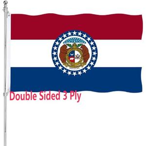 Missouri State Flag 3x5 Outdoor Double Sided MO State Flag Heavy Duty Vivid Colors State of Missouri Flags 3 Ply with Durable Canvas Header and 2 Brass Grommets
