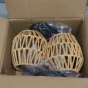 Boho Rattan Wall Sconces Set of Two On/Off Dimmable Switch Bedside Wall Lamp Hardwired Hand-Woven Farmhouse Wall Sconce Indoor Wall Lights for Bedroom Bathroom Living Room, E26