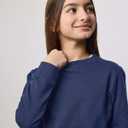 Real Essentials 3-Pack: Girls Ultra-Soft & Warm Long Sleeve Fleece Crew Neck Pullover Sweatshirt (Medium, Set 1)