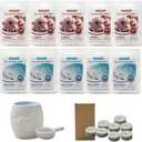 10-Pack Aromatherapy Wax Melts, Two Scent Combo | Wax Warmer & 8 Tealights Included | 90g (3.17 oz) per Pack | Eco-Friendly Soy Wax, 8 Scents (Cotton & Ocean Breeze) (Cotton & Ocean Breeze)