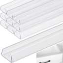 10 Pcs 24" Cabinet Door Protector Edge Guard-3/4 Thick Slip-On Drawer Door Protector in Clear-Shelf Edge Protectors for Kitchen Cabinets to Prevent Wear,Chipping and Discolouration