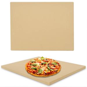 Pizza Stone Heavy Duty Ceramic Baking Stone for use in Oven & Gril - Thermal Shock Resistant, Ideal for Baking Pizza, Bread, Cookies, Rectangular Cooking Stone 15x12 Inch. (Bonus Free Scraper)