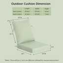 Outdoor Deep Seat Cushions Set of 2, 20x20 Inch, Sage Green | 4" Thick, 1500+ Hours UV & Fade & Water Resistance, Removable Covers, 35D Resilience Foam, YKK Zippers for Patio Furniture, L20"x W20"x H4"