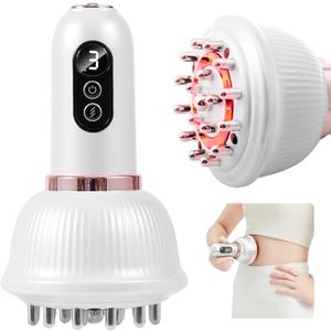 DiDEER Lymphatic Drainage Massager & Anti Cellulite Massage Tool, Reduce Stretch Marks & Cellulite,for Legs, Arms & Belly, Body Sculpting Machine with Microcurrent, Light, Heat & Vibration, (White)