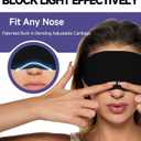 Mavogel Cotton Sleep Eye Mask - Updated Design Light Blocking with Adjustable Nose Bridge, Soft and Comfortable Night Eye Mask for Men Women, Eye Blinder for Shift Work, Includes Travel Pouch, Black