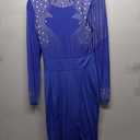 Molilove Women's Sexy Jumpsuit Elegant Long Sleeve Bodycon Sheer Mesh See Through Rhinestone Casual Loose Jumpsuits, M