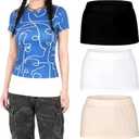 Zoooyawn 3 Pcs Shirt Extenders for Women Shirt Layering Extension Cami-shirt Layering Extension Half Slips Cleavage Cover for Women Cover Waist, One Size