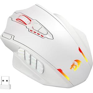 Redragon M913 Impact Elite Wireless Gaming Mouse, 16000 DPI Wired/Wireless RGB Mouse with 16 Programmable Buttons, 45 Hr Battery and Pro Optical Sensor, 12 Side Buttons MMO Mouse