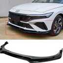FITS 2024+ HYUNDAI ELANTRA GLOSSY BLACK V STYLE 3PCS FRONT BUMPER LIP SPLITTER KIT