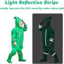 SSAWcasa Toddler Rain Suit, Kids Muddy Play Buddies One Piece Hoodie Rain Jacket Coat Poncho Gear Coverall Baby Girl Boy (Green, S)