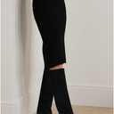 Women's Knee High Suede Boots for Women Wide Calf Square Toe Stiletto Heels Tall Boots Pull On High Heel Long Booties (Black) 7.5