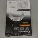 HIEEY 3 Way Mirror for Hair Cutting with LED,360 Trifold with Height Adjustable Telescoping Hooks,and 5X Magnification,for Makeup and Styling (Black)