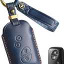 Key Fob Cover for Lexus Leather Key Case Keychain for Lexus RX350 GX460 CT200H IS350 IS250 LS460 GS350 Car Key Holder (Blue)