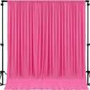 Hot Pink Backdrop Curtain 2 Panels-Wrinkle-Free Polyester Photography Drapes for Wedding Party Photo Background Decorations- 8 X10FT (Hot Pink)