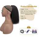 12Inch Yaki Straight Drawstring Ponytail for Black Women Synthetic Thick Kinky Straight Pony Tail Short Length Natural Black Ponytail Extension for Daily Party Use(2# Natural Black)