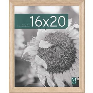 MCS Studio Gallery Classic 16x20 Poster Frame Natural Woodgrain Engineered Wood, Vertical & Horizontal Wall Hanging Large Picture Frame for Photos, Posters & Art Prints (1-Pack)