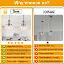 Modern Pendant Lights Kitchen Island, Brushed Nickel Pendant Light Fixtures with 10" Clear Hammered Glass Shade, Industrial Hanging Pendant Lights Fixture for Kitchen Island Dining Room Bedroom Foyer