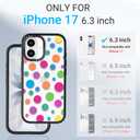 Clear TPU Phone Case Cover for iPhone with Design, Drop Protection, Cute Case for Girl Women (Clear-Colorful Polka Dots, iPhone 17)