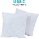 Fairfield Poly-Fil Basic Inserts Ideal, Travel Pillows, and Home Decor, Zippered, Non-Woven Cover, Spot Clean, 18” Square, White 2 Count