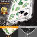 GiiKa for iPhone 14 Plus Case with Screen Protector, 6.7" Clear Full Body Shockproof Protective Floral Girls Women Hard Case with TPU Bumper Cover Phone Case for iPhone 14 Plus, Green Cactus
