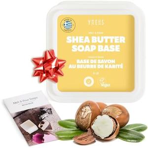 Skin Said Yes Shea Butter Soap Base - 5Lb Melt and Pour Soap Making Supplies with Organic Shea Butter - No Palm Oil, Vegan, Antioxidant-Rich and Gentle on the Skin - Crafting Recipe Book Included