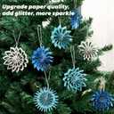 2 x Paper Jazz Blue Ornaments for Christmas Tree, 9pcs White Paper Snowflake Hanging Decorations,3D Navy Blue Christmas Decoration Indoor Outdoor for Xmas Party New Year Porch Winter Wonderland.