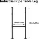Industrial Pipe Table Leg for Bar Height Pub Table, H-Shape, Iron Base Legs Coffee Tables& End Tables,Desks,Nightstand - Vintage,Mid-Century Modern Aesthetic,38 Inch (2 Packs)