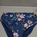 Tempt Me Women's High Waisted Bikini Bottom Tummy Control Ruched Bathing Suit Swim Bottom (Large, Blue Flower)